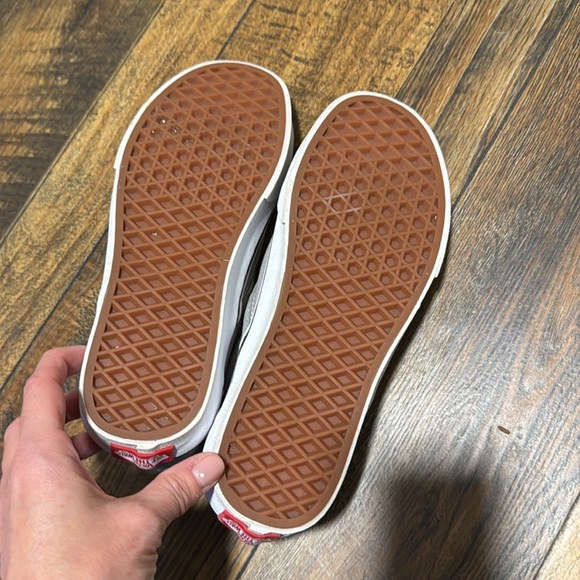 Vans Classic Slip-on Shoe grey with navy stripe men’s size 6 / woman’s 7.5 - Picture 3 of 5